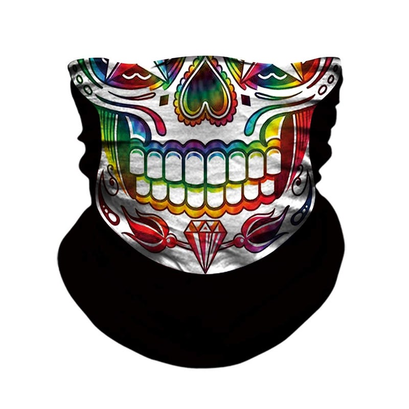 JOEYOUNG Skull Face Mask UV Sun Dust Neck Gaiter Bandana Headwear Motorcycle - Image 1